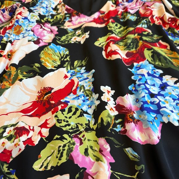 Show Me Your Mumu Dress Portabella Black Floral Mini Swing LS Boho Witchy SMALL - Picture 8 of 14